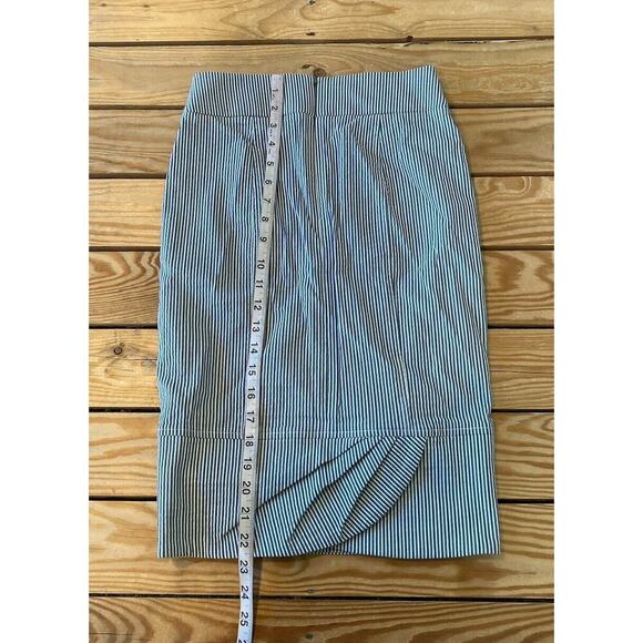 Bebe Stripe Pencil Skirt Size 2 Women’s Blue White - Picture 6 of 7